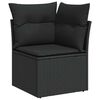 vidaXL Ensemble de canap&eacute; de jardin avec coussin 10 pcs Noir polyrotin