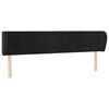 vidaXL T&ecirc;te de lit avec oreilles Noir 183x23x78/88 cm Velours
