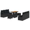 vidaXL Ensemble de canap&eacute; de jardin 9 pc Noir Poly rotin