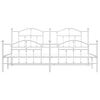 vidaXL Cadre de lit m&eacute;tal sans matelas et pied de lit blanc 193x203 cm