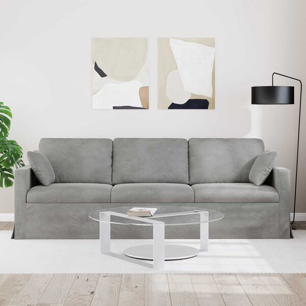 vidaXL Canap&eacute; Gris clair 228 x 78 x 80 cm Velours