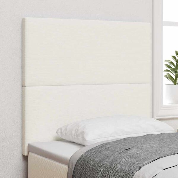 vidaXL T&ecirc;te de lit LED avec des lumi&egrave;res &agrave; LED Cr&egrave;me 90 cm tissu