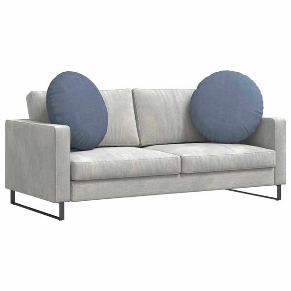 vidaXL Coussins de si&egrave;ge 2 pcs Bleu &Oslash; 60 cm Tissu en velours c&ocirc;tel&eacute;