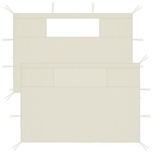 vidaXL Parois lat&eacute;rales de belv&eacute;d&egrave;re avec fen&ecirc;tres 2 pcs Cr&egrave;me