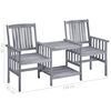 vidaXL Chaises de jardin avec table &agrave; th&eacute; et coussins Acacia solide