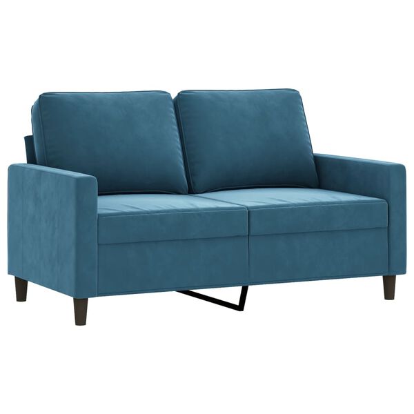 vidaXL Ensemble de canap&eacute;s 3 pcs avec coussins Bleu Velours