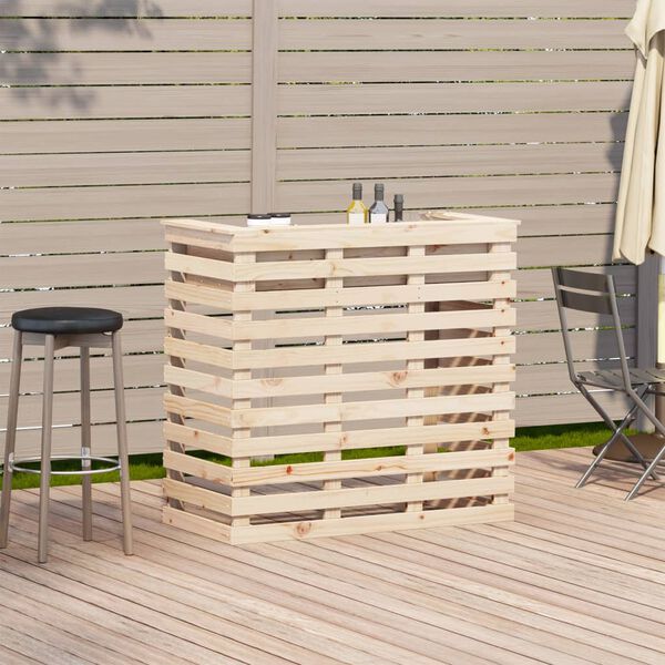 vidaXL Table de bar d'ext&eacute;rieur 113,5x50x103 cm bois massif de pin