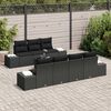 vidaXL Ensemble de canap&eacute; de jardin avec coussin 8 pcs Noir polyrotin
