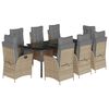 vidaXL Ensemble &agrave; manger de jardin et coussins 9 pcs beige Poly rotin