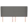 vidaXL T&ecirc;te de lit avec oreilles Gris fonc&eacute; 203x23x118/128 cm Tissu