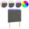 vidaXL T&ecirc;te de lit &agrave; LED Gris fonc&eacute; 100x5x118/128 cm Velours
