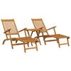vidaXL Chaises longues d'ext&eacute;rieur repose-pieds et table Acacia solide
