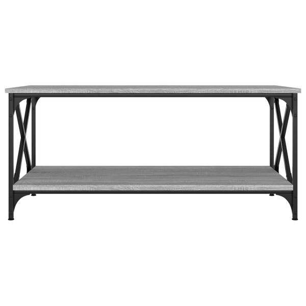 vidaXL Table basse Sonoma gris 100x50x45 cm Bois d'ing&eacute;nierie et fer