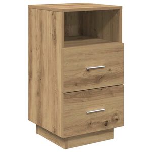 vidaXL Table de chevet avec 2 tiroirs ch&ecirc;ne artisanal 36x36x68 cm