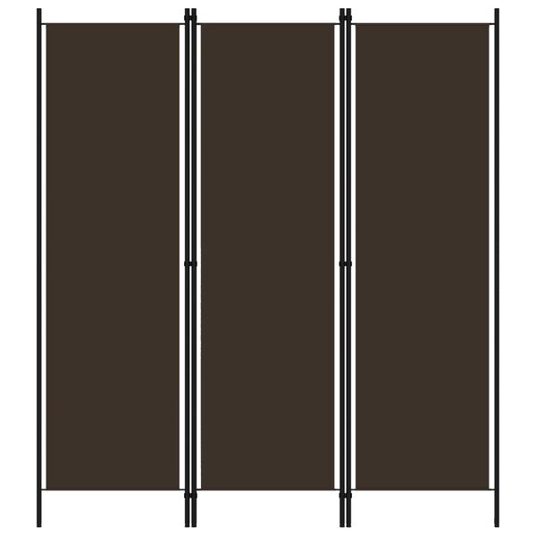 vidaXL Cloison de séparation 3 panneaux Marron 150x180 cm
