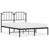vidaXL Cadre de lit m&eacute;tal sans matelas avec t&ecirc;te de lit noir 150x200cm