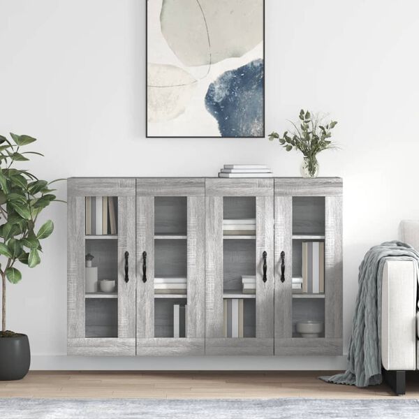 vidaXL Armoires murales 2 pcs sonoma gris bois d'ing&eacute;nierie