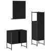 vidaXL Ensemble d'armoires salle de bain 3 pcs noir bois d'ing&eacute;nierie