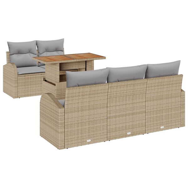vidaXL Ensemble de canap&eacute; de jardin 6 pcs beige et gris clair