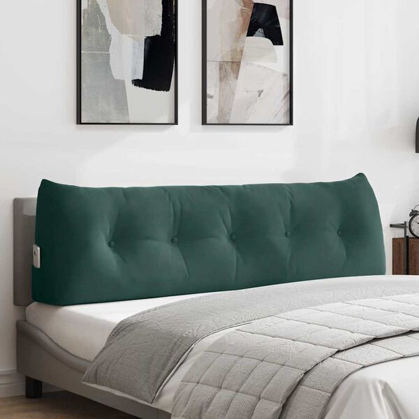 vidaXL Coussin de Dos Vert fonc&eacute; 160 x 24 x 50 cm Velours