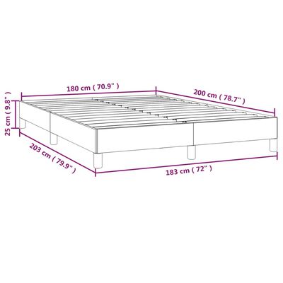 vidaXL Cadre de lit sans matelas gris foncé 180x200 cm tissu