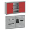 vidaXL Set de Cabinet d'Outils et Pegboard avec &eacute;tag&egrave;re 3 pcs Rouge