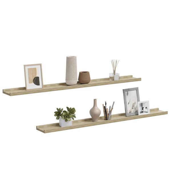 vidaXL &Eacute;tag&egrave;res murales 2 pcs ch&ecirc;ne sonoma 100x9x3 cm