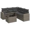 vidaXL Salon de jardin 6 pcs avec coussins gris r&eacute;sine tress&eacute;e