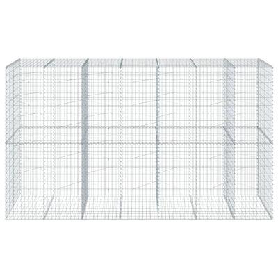 vidaXL Panier gabion avec couvercle 350x100x200 cm fer galvanisé