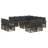 vidaXL Ensemble de canap&eacute; de jardin 12 pc Gris polyrotin