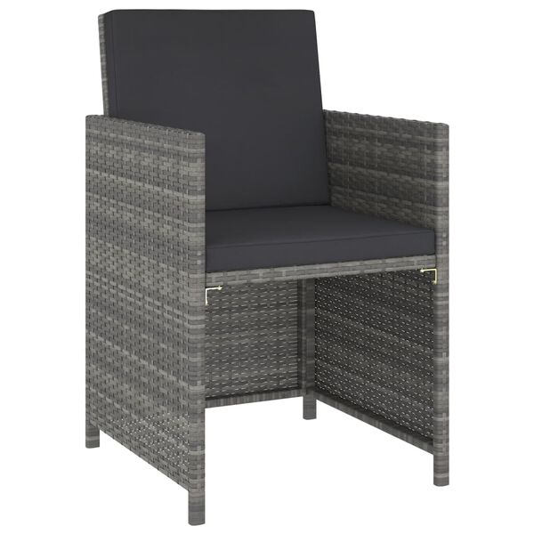 vidaXL Ensemble &agrave; manger d'ext&eacute;rieur 6 pcs rotin et bois d'acacia gris