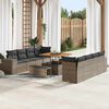 vidaXL Ensemble de canap&eacute; de jardin avec coussin 11 pcs Gris polyrotin