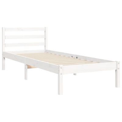 vidaXL Cadre de lit sans matelas blanc 90x200 cm bois massif