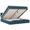 vidaXL Cadre de lit ottoman avec matelas bleu fonc&eacute; 200x200 cm velours