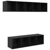 vidaXL Ensemble meuble TV 4 pc Ch&ecirc;ne noir Bois d'ing&eacute;nierie