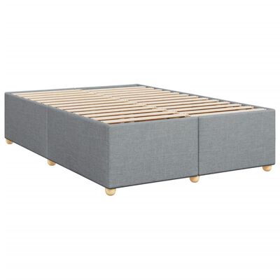 vidaXL Sommier à lattes de lit avec matelas Gris clair 140x200cm Tissu