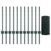 vidaXL Cl&ocirc;ture avec poteau Vert 0,6 x 25 m Acier et PVC