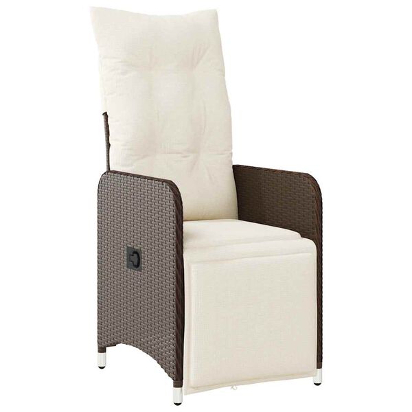 vidaXL Ensemble de bistro de jardin 11 pcs coussins marron poly rotin