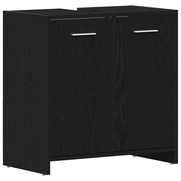 vidaXL Armoire lavabo de salle de bain ch&ecirc;ne noir 60x33x60 cm