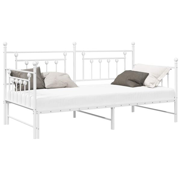 vidaXL Cadre de lit de jour Blanc 100 x 190 cm Acier