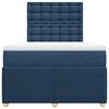 vidaXL Sommier &agrave; lattes de lit avec matelas Bleu 120x200 cm Tissu