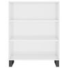 vidaXL Armoire &agrave; &eacute;tag&egrave;res blanc brillant 69,5x32,5x90 cm