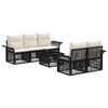vidaXL Ensemble de canap&eacute; de jardin 6 pc Noir 55 x 55 x 37 cm