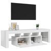 vidaXL Meuble TV avec lumières LED Blanc brillant 140x36,5x40 cm