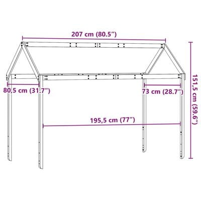 vidaXL Toit de lit pour enfants 207x80,5x151,5 cm bois de pin massif