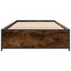 vidaXL Cadre de lit sans matelas ch&ecirc;ne fum&eacute; 100x200 cm