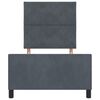vidaXL Lit &agrave; ressorts avec t&ecirc;te de lit Gris fonc&eacute; 90 x 200 cm Velours