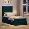vidaXL Lit avec rangement et LED Vert fonc&eacute; 100 x 200 cm Velours