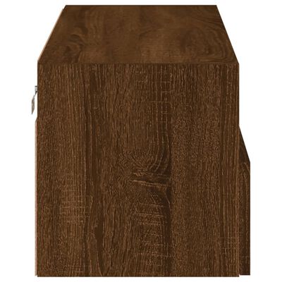 vidaXL Meuble TV mural chêne marron 80x30x30 cm bois d'ingénierie