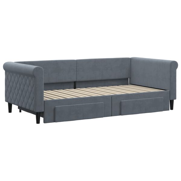 vidaXL Lit de jour avec gigogne et tiroirs sans matelas 90x190 cm